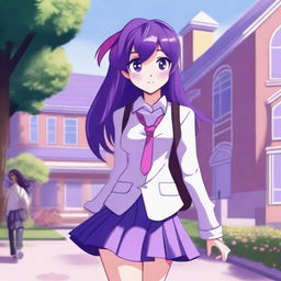 A detailed and colorful illustration of a girl named Twilight Sparkle reimagined as a human school girl