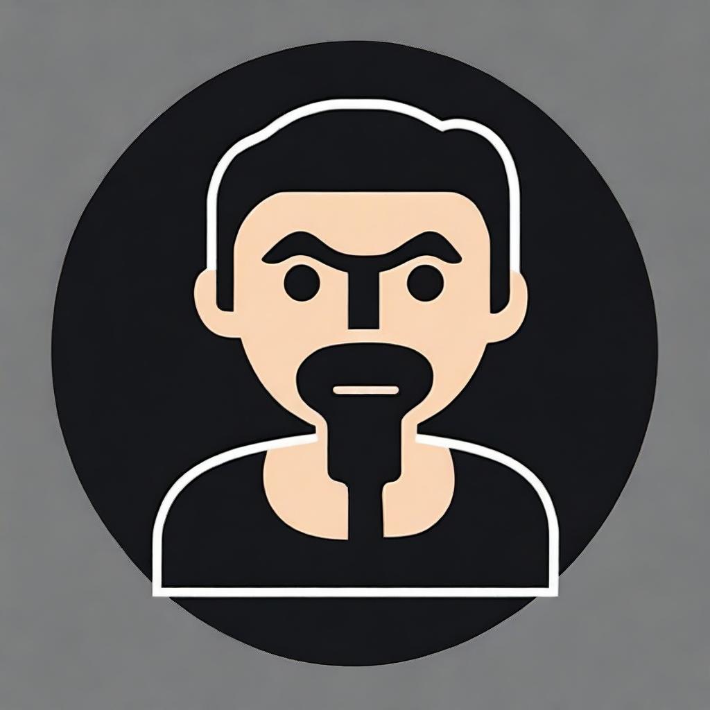 Create an icon of a person with a black background