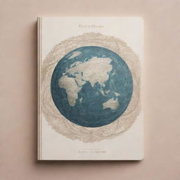 An elegant cover for a poetry anthology named 'Poetry Travels The World With No Passport'. Elements include swirling calligraphy design, globe imagery, and subtle hints of landmarks from around the world.