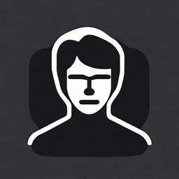 Create an icon of a person with a black background