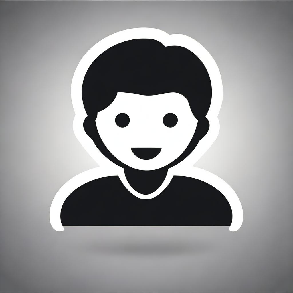 Create an icon of a person with a black background