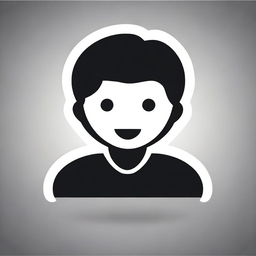 Create an icon of a person with a black background