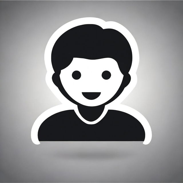 Create an icon of a person with a black background