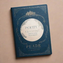 An elegant cover for a poetry anthology named 'Poetry Travels The World With No Passport'. Elements include swirling calligraphy design, globe imagery, and subtle hints of landmarks from around the world.