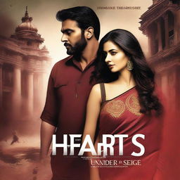 Design a captivating cover for 'Hearts Under Siege,' a romantic thriller set in Maharashtra