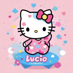 An image of Hello Kitty with the name 'Lucía' displayed prominently