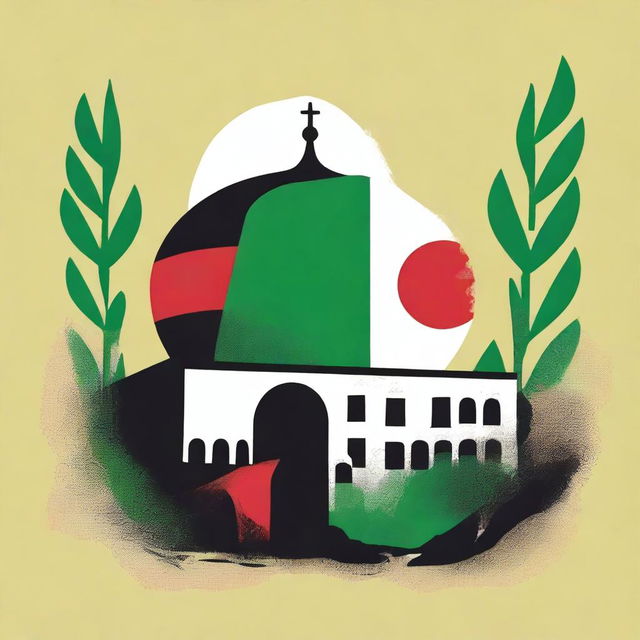 A powerful and artistic design representing Palestine for a t-shirt