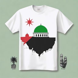 A powerful and artistic design representing Palestine for a t-shirt