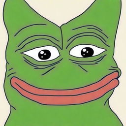 Create an image of a cat styled in the manner of Pepe the Frog