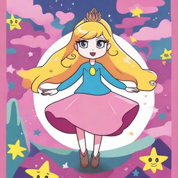 Create a vibrant and captivating poster featuring Princess Star from Star vs the Forces of Evil