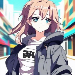 Create an image of the coolest anime girl