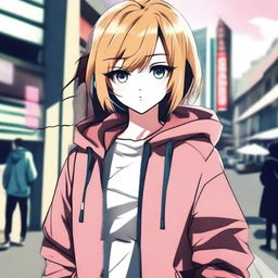 Create an image of the coolest anime girl