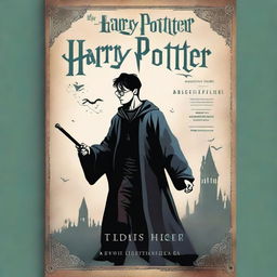 A captivating book cover for 'Harry Potter and the Rise of the Reaper' featuring a man holding a wand in one hand and a katana in the other