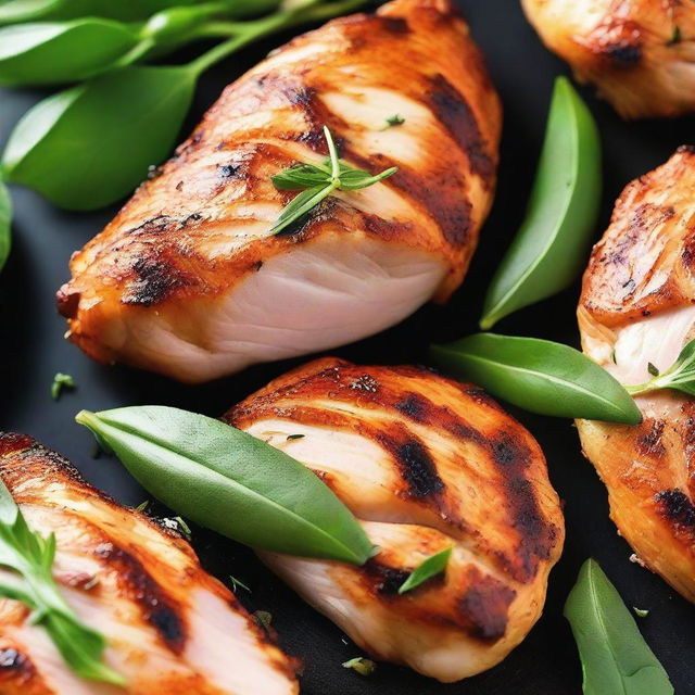 Create an image of a perfectly grilled chicken fillet