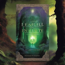 A 1990's fantasy book cover with the title 'The Fall of Infinity and Silence' by Nelson P Cooper