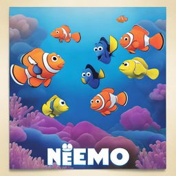 Create a poster inspired by the movie Finding Nemo, but replace the word 'Nemo' with 'Velek'