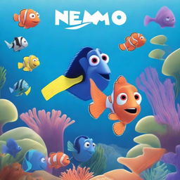 Create a poster inspired by the movie Finding Nemo, but replace the word 'Nemo' with 'Velek'