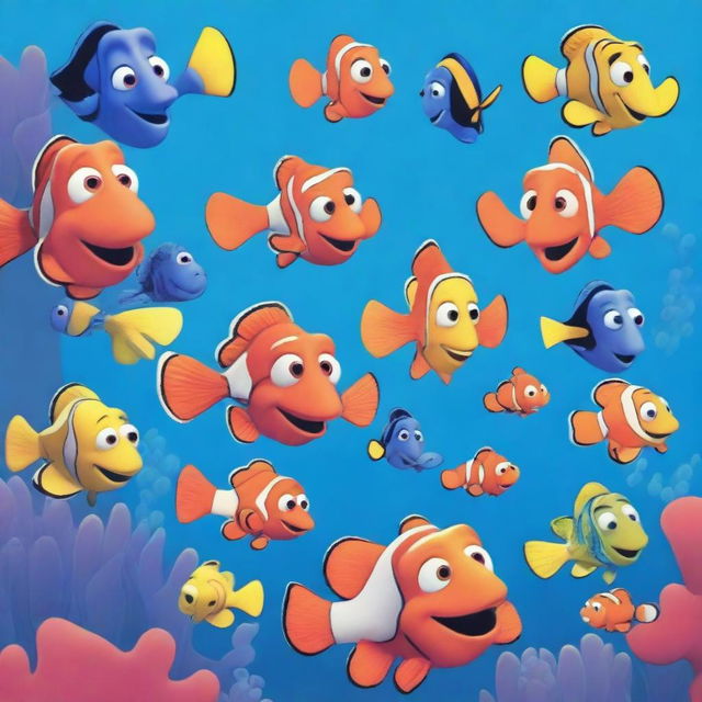 Create a poster inspired by the movie Finding Nemo, but replace the word 'Nemo' with 'Velek'