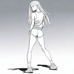 Create an image of a slender blonde girl from Finland wearing sexy Nike clothing