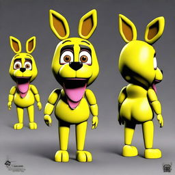 Create a 3D rendering of Chica from the popular video game series Five Nights at Freddy's