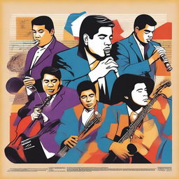 Create a poster montage featuring the artists Jerry Rivera, Orchestra Aragon, and Tito Nieves