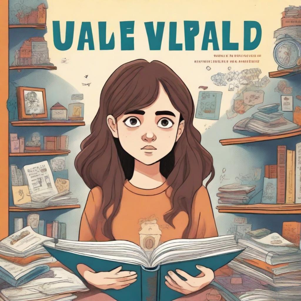 A detailed book cover illustration featuring a 15-year-old girl who is exploring her life and discovering that everything she knows is a lie