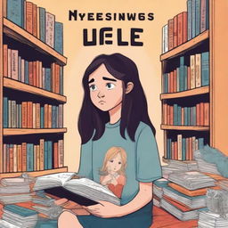 A detailed book cover illustration featuring a 15-year-old girl who is exploring her life and discovering that everything she knows is a lie