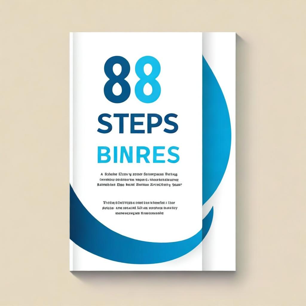 Create a professional and businesslike cover for a book titled '8 Key Steps For Starting your Business: An easy guide to developing a dynamic roadmap building your great idea into a successful business'