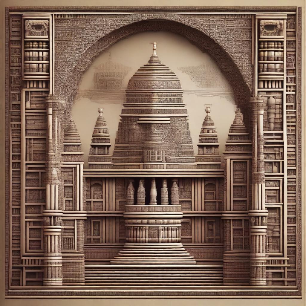 An intricate depiction of ancient Indian advanced technology