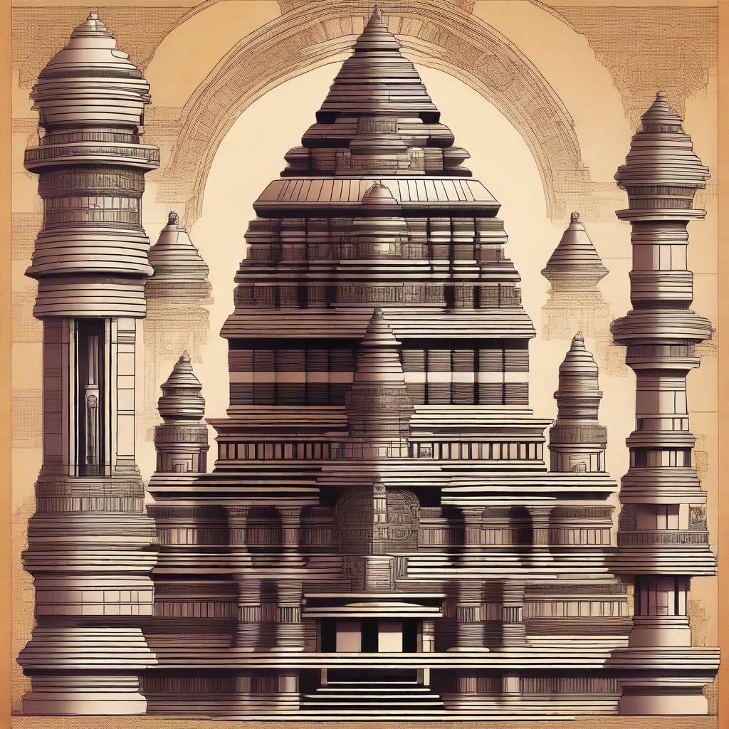 A detailed illustration of ancient Indian advanced technology