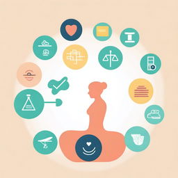 Create an image that represents the balance between mind, body, and finances