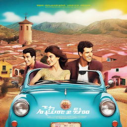 A movie poster featuring Dani Rovira, Clara Lago, and Mario Casas sitting in a car