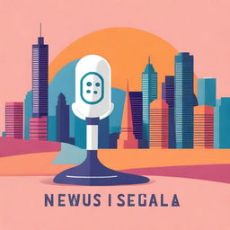 Create a cover for a news podcast featuring a modern and sleek design