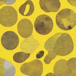 A vibrant yellow background with various shades of yellow patterns and textures