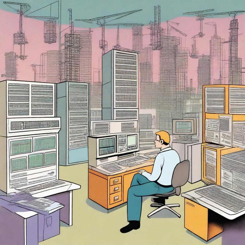 A cartoon version of a single building, half-built hospital construction site