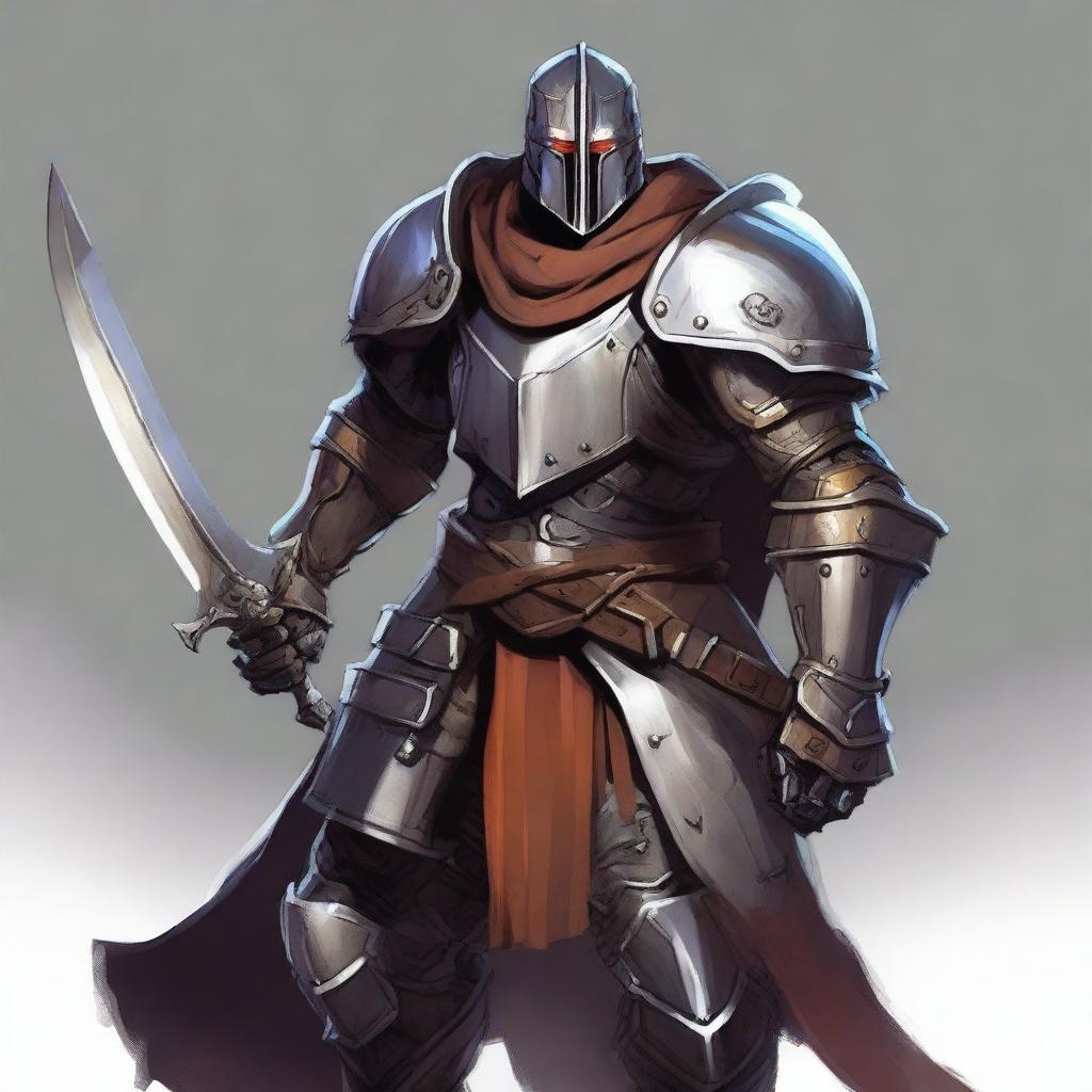 Create an image of a Warforged Dungeons & Dragons character, an inquisitor hunting down criminal mages