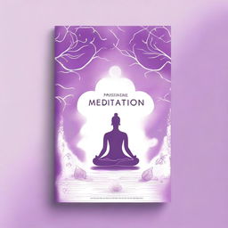 A book cover for a meditation guide featuring original drawings in shades of purple and white