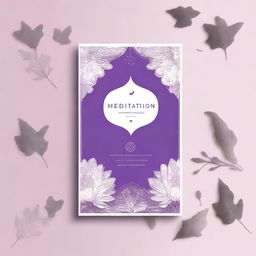 A book cover for a meditation guide featuring original drawings in shades of purple and white