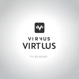 Create a modern, clean logo for VIRTUS PUBLISHING, an e-publishing company that creates books, audiobooks, and e-books online