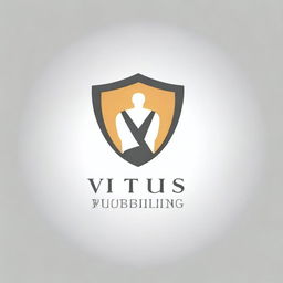 Create a modern, clean logo for 'VIRTUS PUBLISHING', an e-publishing company that creates books, audiobooks, and e-books online