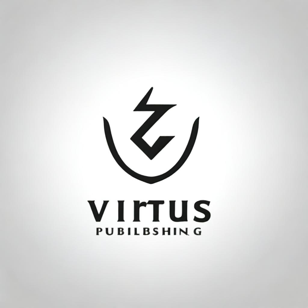 Create a modern, clean logo for 'VIRTUS PUBLISHING', an e-publishing company that creates books, audiobooks, and e-books online