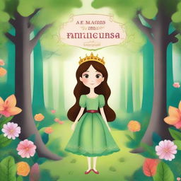 Create an ebook cover with the text 'As Crônicas da Princesa Maria Clara na Floresta Encantada Uma Aventura Inusitada de uma Princesa de 12 Anos'