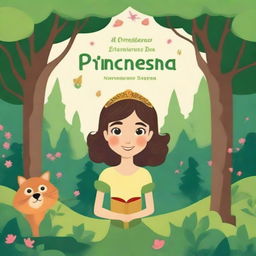 Create an ebook cover with the text 'As Crônicas da Princesa Maria Clara na Floresta Encantada Uma Aventura Inusitada de uma Princesa de 12 Anos'