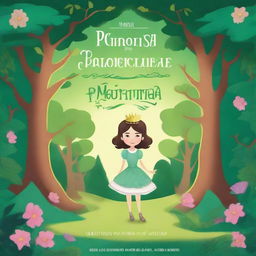 Create an ebook cover with the text 'As Crônicas da Princesa Maria Clara na Floresta Encantada Uma Aventura Inusitada de uma Princesa de 12 Anos'