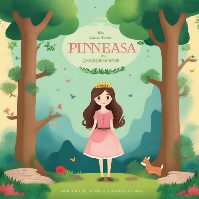 Create an ebook cover with the text 'As Crônicas da Princesa Maria Clara na Floresta Encantada Uma Aventura Inusitada de uma Princesa de 12 Anos'