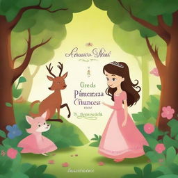 Create an ebook cover with the text 'As Crônicas da Princesa Maria Clara na Floresta Encantada Uma Aventura Inusitada de uma Princesa de 12 Anos'