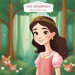 Create an ebook cover with the text 'As Crônicas da Princesa Maria Clara na Floresta Encantada Uma Aventura Inusitada de uma Princesa de 12 Anos'