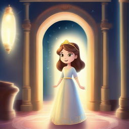 Create an image depicting a curious and fearless young princess named Maria Clara