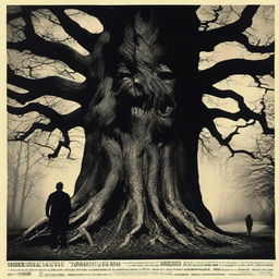 A film poster depicting a giant, menacing tree attacking a man