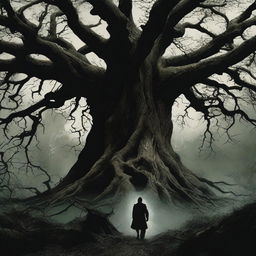 A film poster depicting a giant, menacing tree attacking a man